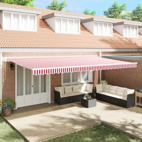 Comprar Toldo retráctil manual rayas rojas y