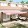 Toldo retráctil manual rayas rojas y blancas 600x350 cm | Foro24.es | Tu tienda online para hogar, jardín y más Foro24.es