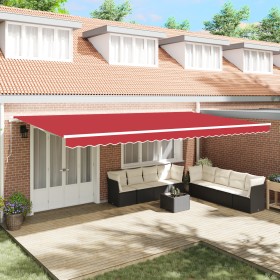 Comprar Toldo Retráctil Manual Rojo 600x350 cm