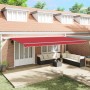 Toldo Retráctil Manual  con LED Rojo 600x350 cm, Tela de reemplazo para toldo  para marco de 6x3.5 m Rojo | Foro24.es | Tu tienda online para hogar, jardín y más Foro24.es