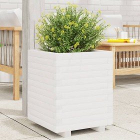 Jardinera madera maciza de pino blanco 40x40x49,5 cm en Macetas y jardineras | Comprar online en Foru.es