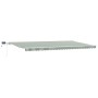 Toldo Retráctil Manual con LED Verde y Blanco 600x350 cm, Tela de Reemplazo para Toldo  de 6x3.5 m Verde y Blanco | Foro24.es | Tu tienda online para hogar, jardín y más Foro24.es