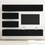 Juego de 10 Piezas de Muebles para TV - Madera Elaborada de Roble Negro Montada en la Pared | Foro24.es | Tu tienda online para hogar, jardín y más Foro24.es
