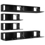 Juego de 10 Piezas de Muebles para TV - Madera Elaborada de Roble Negro Montada en la Pared | Foro24.es | Tu tienda online para hogar, jardín y más Foro24.es
