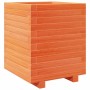 Jardinera madera maciza de pino marrón cera 40x40x49,5 cm en Macetas y jardineras | Comprar online en Foru.es