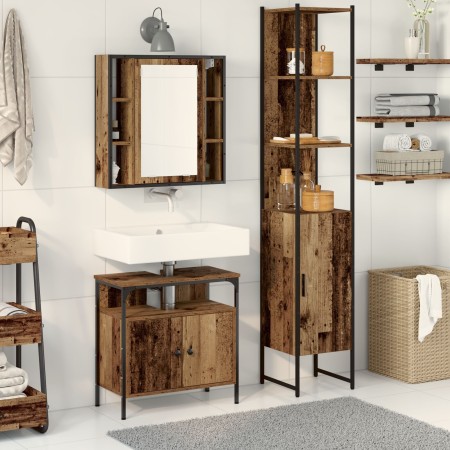 Mueble de lavabo para baño con lavabo integrado de madera envejecida de , Muebles de baño - Ref: Foro24-3332549, Precio: 185,...