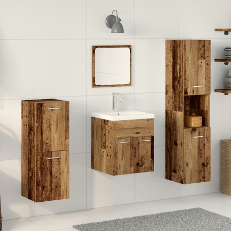Conjunto de Muebles de Baño de 4 Piezas Madera Vieja Madera Compensada | Foro24.es | Tu tienda online para hogar, jardín y más Foro24.es
