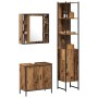 Juego de Muebles de Baño de 3 Piezas en Madera Trabajada de Color Madera Vieja de , Muebles de baño - Ref: Foro24-3332554, Pr...