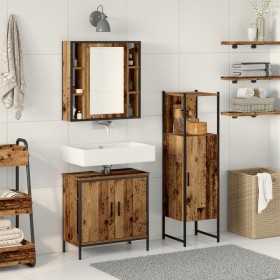 Juego de Mobiliario de Baño de 3 Piezas Madera Vieja Madera Engineered de , Muebles de baño - Ref: Foro24-3332559, Precio: 17...