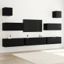 Conjunto de mueble de TV de 7 piezas Montado en la Pared Roble Negro Madera Trabajada | Foro24.es | Tu tienda online para hogar, jardín y más Foro24.es