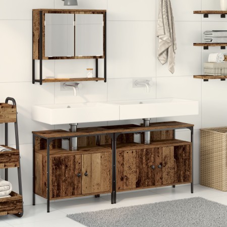 Gabinete para Lavabo de Baño con Lavabo Incorporado Madera Vieja Madera Ingenierizada de , Muebles de baño - Ref: Foro24-3332...