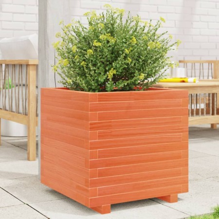 Jardinera madera maciza de pino marrón cera 50x50x49,5 cm en Macetas y jardineras | Comprar online en Foru.es