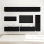 Juego de muebles para TV de 7 piezas montado en la pared de roble negro y madera elaborada | Foro24.es | Tu tienda online para hogar, jardín y más Foro24.es