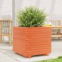 Jardinera madera maciza de pino marrón cera 50x50x49,5 cm en Macetas y jardineras | Comprar online en Foru.es
