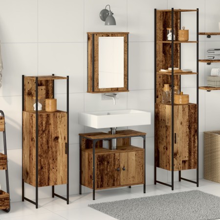 Muebles de Baño de 4 Piezas Madera Envejecida de , Muebles de baño - Ref: Foro24-3332594, Precio: 227,89 €, Descuento: %