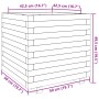 Jardinera madera maciza de pino marrón cera 50x50x49,5 cm en Macetas y jardineras | Comprar online en Foru.es