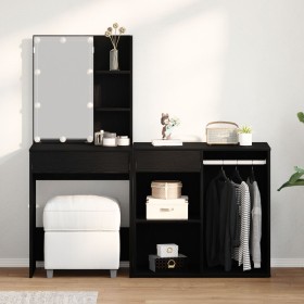 Mesa de Maquillaje con LED y Armario de Roble Negro de , Tocadores para dormitorios - Ref: Foro24-3333045, Precio: 179,24 €, ...