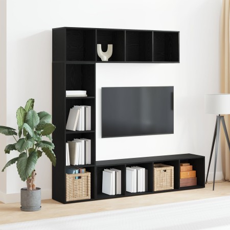 Estanterías 3 pcs Negro Roble 36x30x143 cm Madera elaborada | Foro24.es | Tu tienda online para hogar, jardín y más Foro24.es