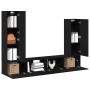Conjunto de Mueble de TV de 4 Piezas Montado en la Pared en Madera de Roble Negra | Foro24.es | Tu tienda online para hogar, jardín y más Foro24.es