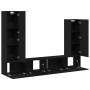 Conjunto de Mueble de TV de 4 Piezas Montado en la Pared en Madera de Roble Negra | Foro24.es | Tu tienda online para hogar, jardín y más Foro24.es