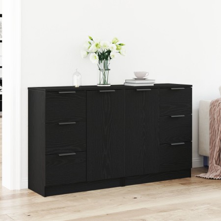 Aparadores 2 pcs Negro Roble 60x30x70 cm Madera elaborada de , Aparadores - Ref: Foro24-3333072, Precio: 165,65 €, Descuento:...