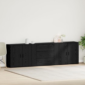 Aparadores 3 pcs de roble negro y madera elaborada de , Aparadores - Ref: Foro24-3333082, Precio: 267,70 €, Descuento: %