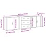 Aparadores 3 pcs de roble negro y madera elaborada de , Aparadores - Ref: Foro24-3333082, Precio: 267,70 €, Descuento: %