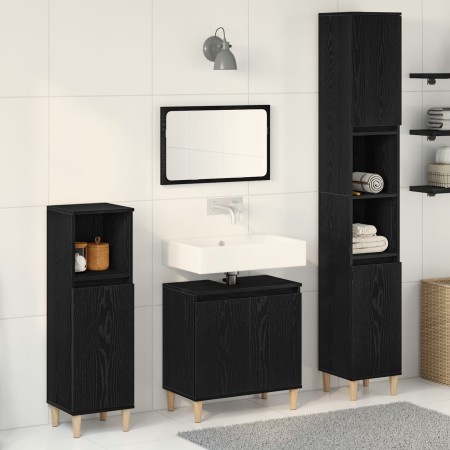 Conjunto de Muebles de Baño de 3 Piezas Roble Negro Madera Construida | Foro24.es | Tu tienda online para hogar, jardín y más Foro24.es