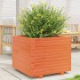 Jardinera madera maciza de pino marrón cera 60x60x49,5 cm en Macetas y jardineras | Comprar online en Foru.es