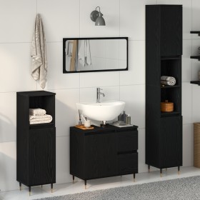 Conjunto de Muebles de Baño de 3 Piezas en Madera de Roble Negro de , Muebles de baño - Ref: Foro24-3333096, Precio: 217,06 €...