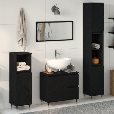 Conjunto de Muebles de Baño de 3 Piezas en Madera de Roble Negro de , Muebles de baño - Ref: Foro24-3333096, Precio: 217,06 €...