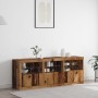 Aparador con Luces LED Madera Envejecida 181.5x37x67 cm Madera Ingenierizada de , Aparadores - Ref: Foro24-3333111, Precio: 1...