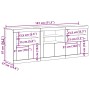 Aparador con Luces LED Madera Envejecida 181.5x37x67 cm Madera Ingenierizada de , Aparadores - Ref: Foro24-3333111, Precio: 1...