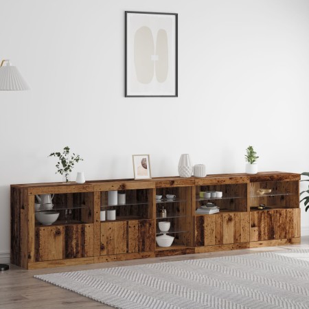 Aparador con luces LED Madera Vieja 283x37x67 cm Madera de ingeniería de , Aparadores - Ref: Foro24-3333114, Precio: 311,12 €...