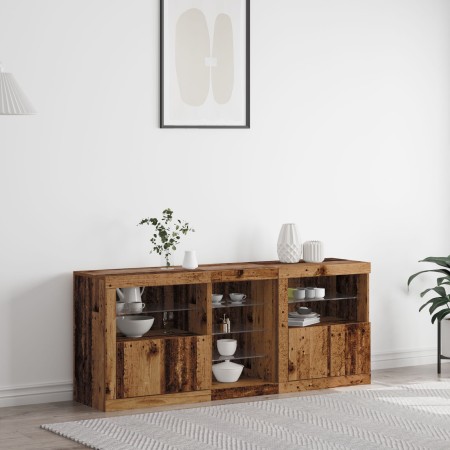 Aparador con luces LED Madera vieja 162x37x67 cm Madera de ingeniería de , Aparadores - Ref: Foro24-3333115, Precio: 185,88 €...