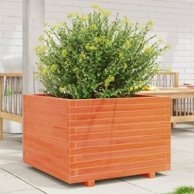 Jardinera madera maciza de pino marrón cera 70x70x49,5 cm en Macetas y jardineras | Comprar online en Foru.es