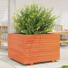 Jardinera madera maciza de pino marrón cera 70x70x49,5 cm en Macetas y jardineras | Comprar online en Foru.es