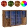 Aparador  con Luces LED Madera Antigua 163x37x100 cm Madera Ingenierizada, Aparador  con Luces LED Madera Antigua 41x37x100 cm | Foro24.es | Tu tienda online para hogar, jardín y más Foro24.es