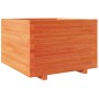 Jardinera madera maciza de pino marrón cera 70x70x49,5 cm en Macetas y jardineras | Comprar online en Foru.es