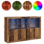 Bufé con Luces LED Madera Vieja 162x37x100 cm Madera Técnica de , Aparadores - Ref: Foro24-3333122, Precio: 243,28 €, Descuen...