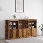 Mueble Auxiliar con Luces LED Madera Vieja 181.5x37x100 cm Madera Tratada de , Aparadores - Ref: Foro24-3333123, Precio: 258,...