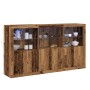 Mueble Auxiliar con Luces LED Madera Vieja 181.5x37x100 cm Madera Tratada de , Aparadores - Ref: Foro24-3333123, Precio: 258,...