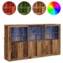 Mueble Auxiliar con Luces LED Madera Vieja 181.5x37x100 cm Madera Tratada de , Aparadores - Ref: Foro24-3333123, Precio: 258,...