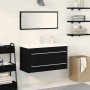 Armario de Lavabo para Baño con Lavabo Incorporado Roble Negro Madera Trabajada | Foro24.es | Tu tienda online para hogar, jardín y más Foro24.es