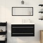 Armario de Lavabo para Baño con Lavabo Incorporado Roble Negro Madera Trabajada | Foro24.es | Tu tienda online para hogar, jardín y más Foro24.es