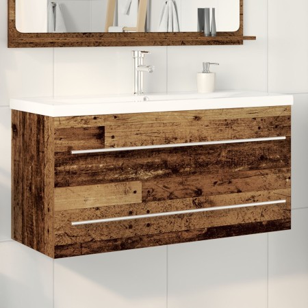Mueble de lavabo para baño con lavabo integrado, madera reciclada, madera procesada de , Tocadores de baño - Ref: Foro24-3333...