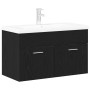 Mueble de fregadero de baño con lavabo integrado de roble negro y madera elaborada de , Muebles de baño - Ref: Foro24-3333137...