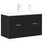 Mueble de fregadero de baño con lavabo integrado de roble negro y madera elaborada de , Muebles de baño - Ref: Foro24-3333137...