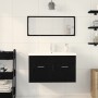 Mueble de fregadero de baño con lavabo integrado de roble negro y madera elaborada de , Muebles de baño - Ref: Foro24-3333137...