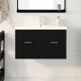 Cabinet de lavabo de baño con lavabo integrado Roble negro Madera | Foro24.es | Tu tienda online para hogar, jardín y más Foro24.es